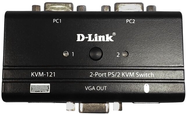 Переключатель KVM Switch D-Link 2-port коммутатор D-Link DKVM-121 2-port (кабели в комплекте)