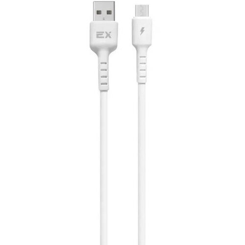 Кабель Exployd EX-K-1260, microUSB - USB, 3 А, 1 м, силиконовая оплетка, белый usb кабель exployd microusb круглый цвет белый длина 1м 2a rash