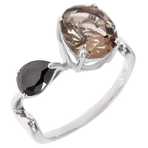 фото Balex кольцо 1432930112 из серебра 925 пробы с кварцем и ониксом синтетическим, размер 19