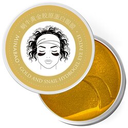 Minabao Гидрогелевые патчи для глаз с муцином улитки и золотом Gold and Snail Hydrogel Eye Patch