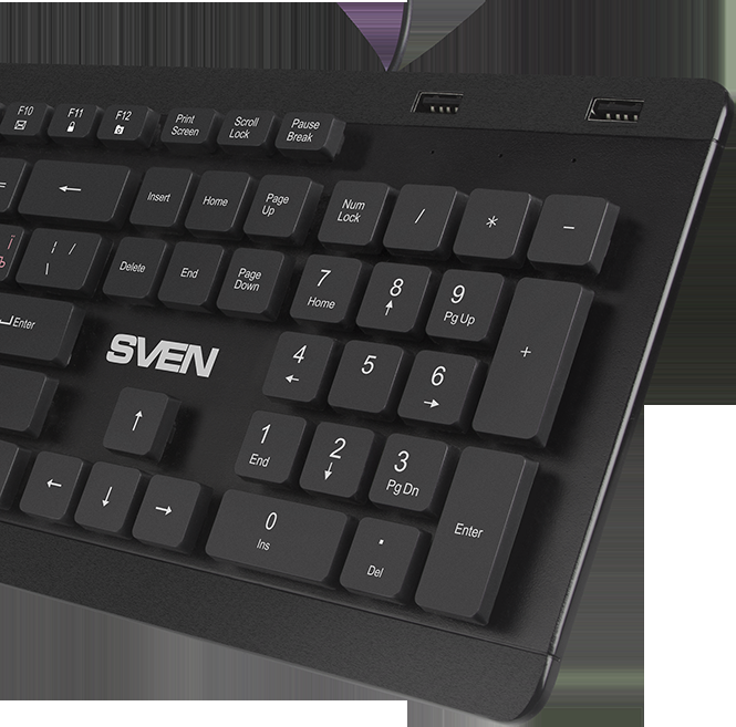 Клавиатура Sven SV-019150 черная, проводная, USB - фото №6