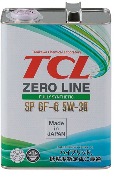 Синтетическое моторное масло TCL Zero Line 5W-30 SP, GF-6, 4 л