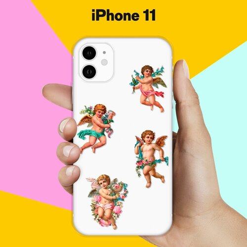 Силиконовый чехол на Apple iPhone 11 Ангелочки / для Эпл Айфон 11 силиконовый чехол ангелочки на apple iphone 11