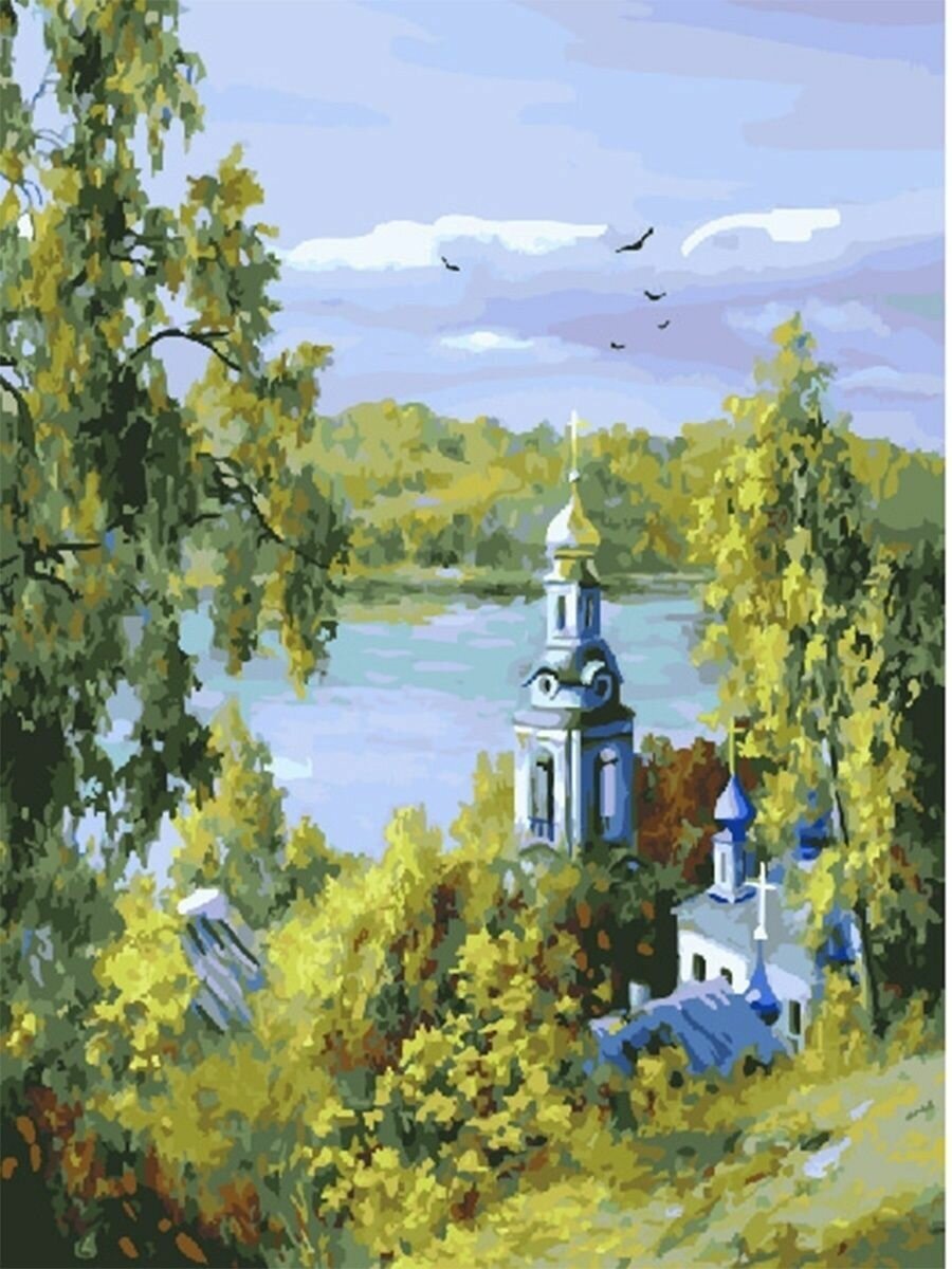 Картина по номерам Церковь у реки 40х50 см Art Hobby Home