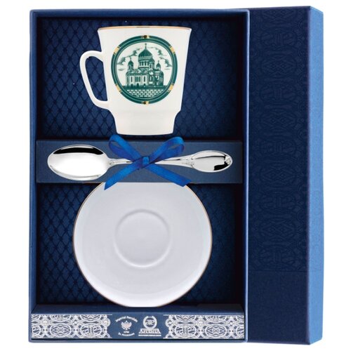 фото Аргента набор чайный "майская - виды москвы" 3 пр.+ футляр