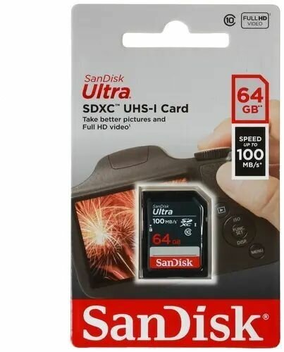 Карта памяти SanDisk Memory Card Ultra SDXC, 64 Гб