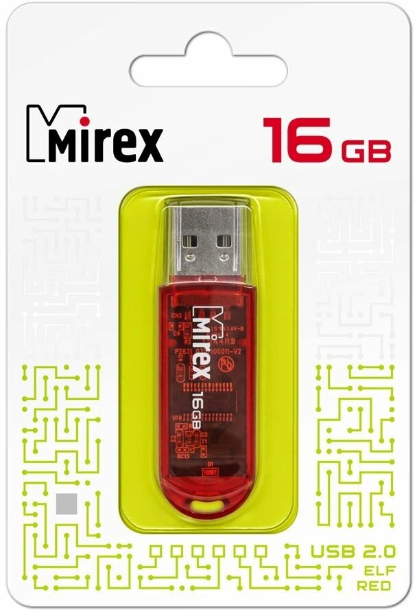 Флешка USB Flash Drive MIREX ELF RED 16GB