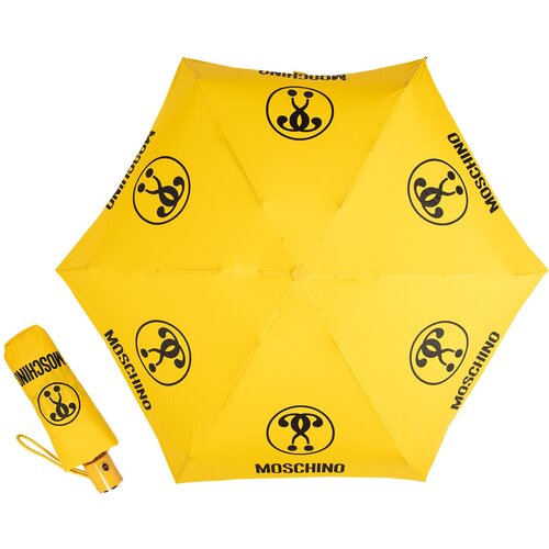 Зонт складной Moschino 8765-compactU Double questionmark Yellow