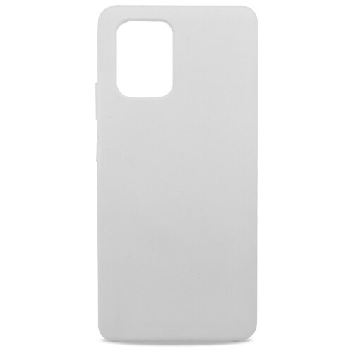 фото Силиконовый чехол для samsung galaxy a91 / silicone case для самсунг галакси а91 / с бархатистым покрытием внутри (белый) pastila