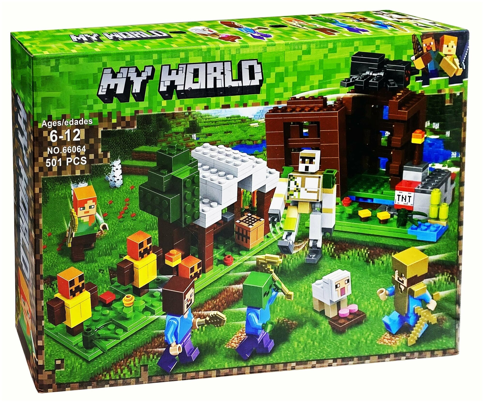 Игрушка развивающий конструктор майнкрафт My World 501 деталей детский набор для мальчиков, совместим с аналогами, для ребенка, для детей в подарок - фотография № 1