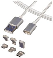 Кабель Zhongshan Jiale Electronic Co.,LTD Магнитный кабель 3in1 USB - Apple Lightning/MicroUSB/USB T