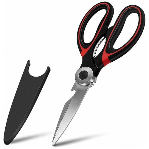 Ножницы кухонные универсальные Onnaaruji 21 см. Для птицы и рыбы, для нарезки зелени. Анти-скользящая рукоятка