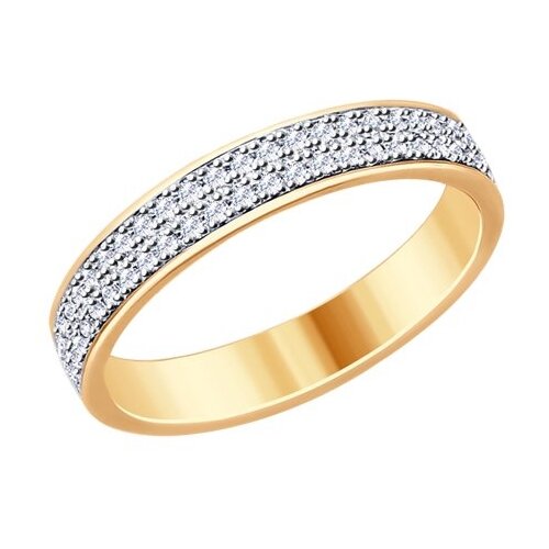 фото Sokolov кольцо из золочёного серебра с фианитами 93010760, размер 16