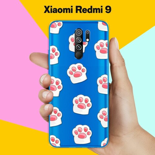 чехол innovation для xiaomi redmi 9 силиконовый прозрачный Силиконовый чехол Лапки на Xiaomi Redmi 9