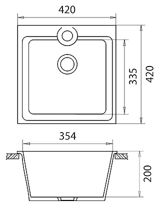 Врезная кухонная мойка 42 см, GRANMILL 018, белый - фотография № 5