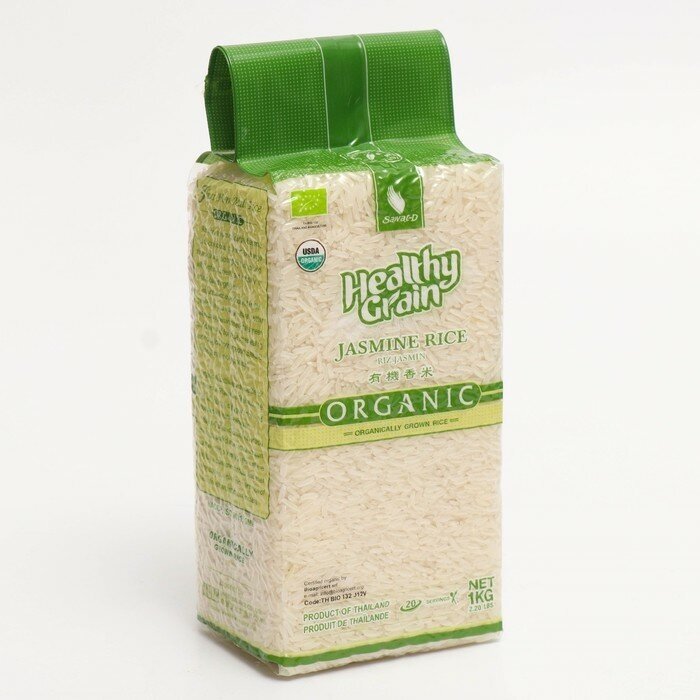 Органический тайский рис жасмин белый 1кг в/у - фотография № 2