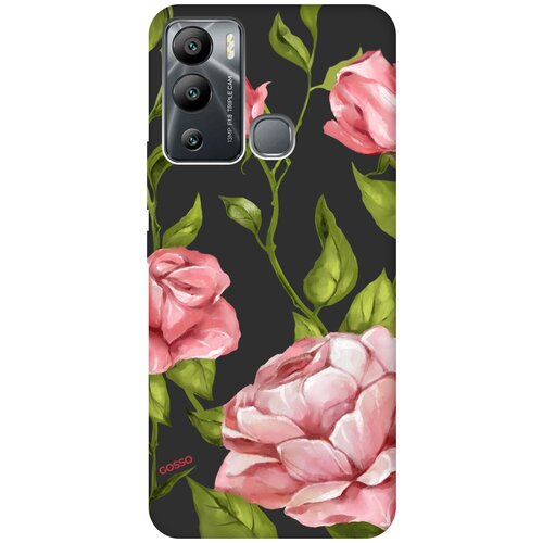 Матовый Soft Touch силиконовый чехол на Infinix Hot 12i / Инфиникс Хот 12и с 3D принтом Amazing Roses черный матовый soft touch силиконовый чехол на infinix hot 12i инфиникс хот 12и с 3d принтом amazing irises черный