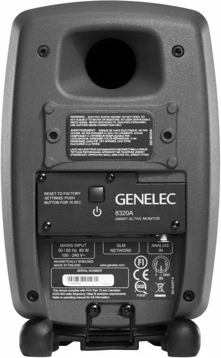 Genelec 8320APM активный 2-полосный монитор, НЧ 4" 50Вт, ВЧ 0.75" 50Вт. Подставки. Опциональная настройка GLM калибратором. Темный