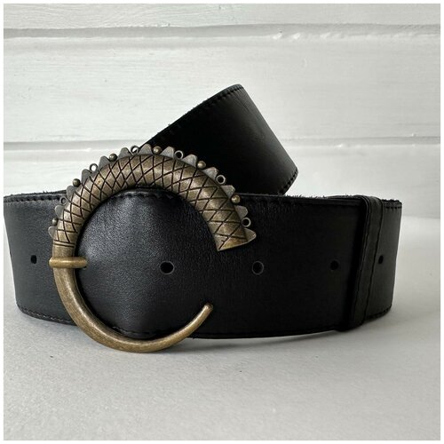 фото Широкий ремень из натуральной кожи 5 см, пряжка антик meie moodi