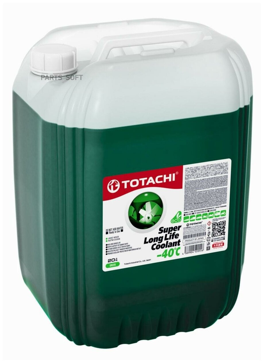 Жидкость охлаждающая низкозамерзающая TOTACHI SUPER LONG LIFE COOLANT Green -40C 20л TOTACHI / арт. 41620 - (1 шт)