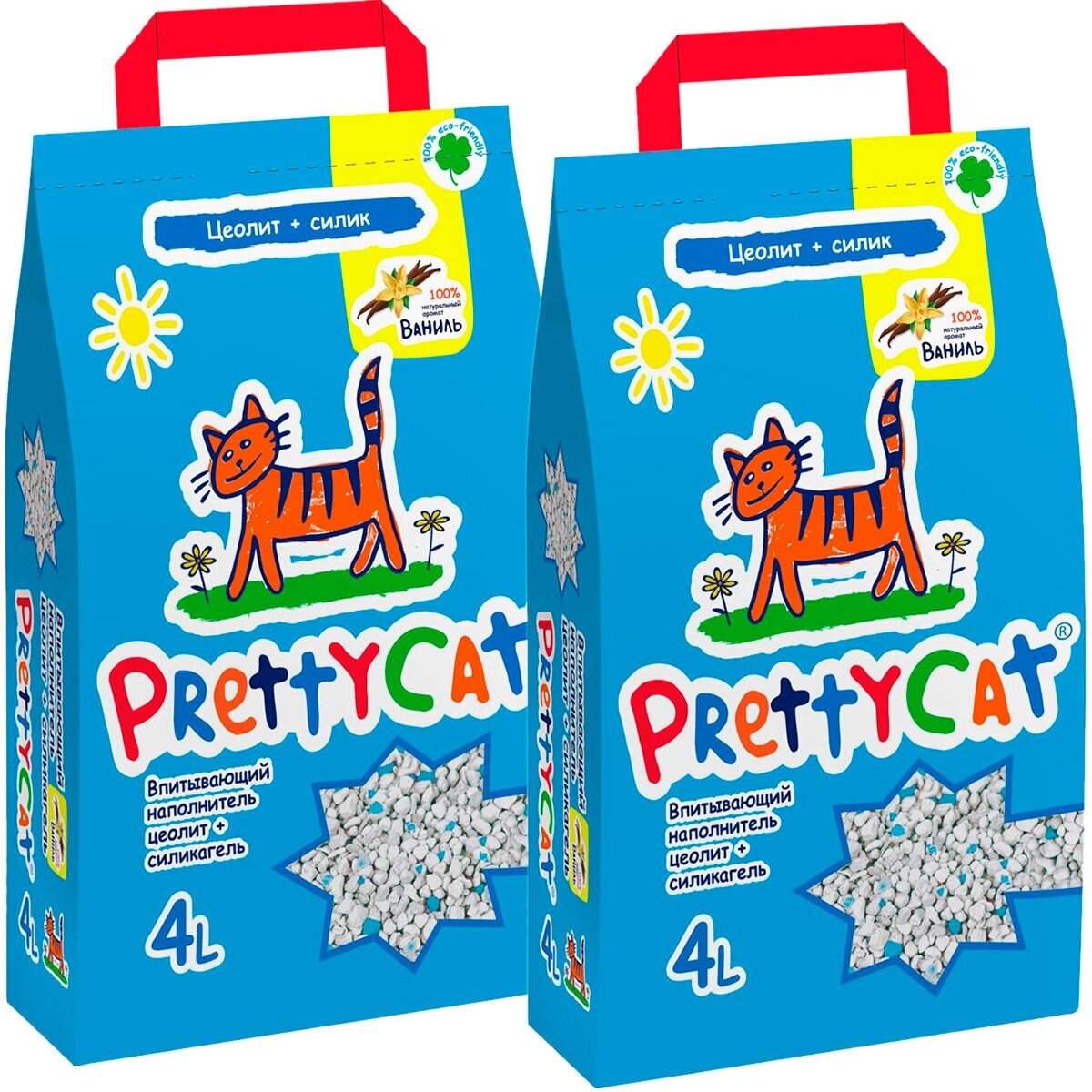 PRETTY CAT AROMA FRUIT наполнитель впитывающий для туалета кошек с део-кристаллами (2 + 2 кг)