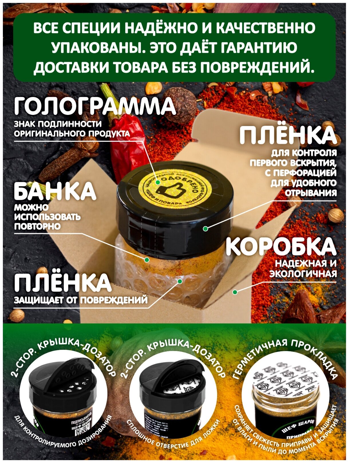 Куркума молотая ШЕФ ШАРОВ - универсальная специя и приправа для приготовления блюд, 120 гр
