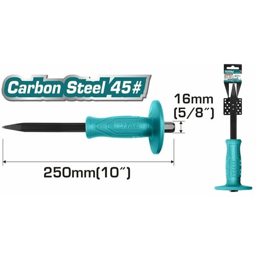 Зубило TOTAL THT4221026 с протектором острое 16мм250мм 398₽