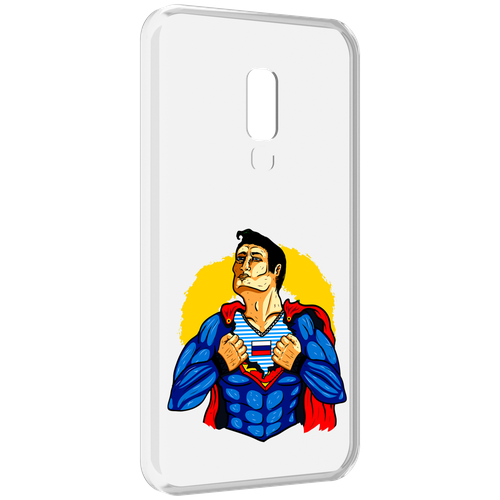 Чехол MyPads русский супермен для Meizu 15 задняя-панель-накладка-бампер