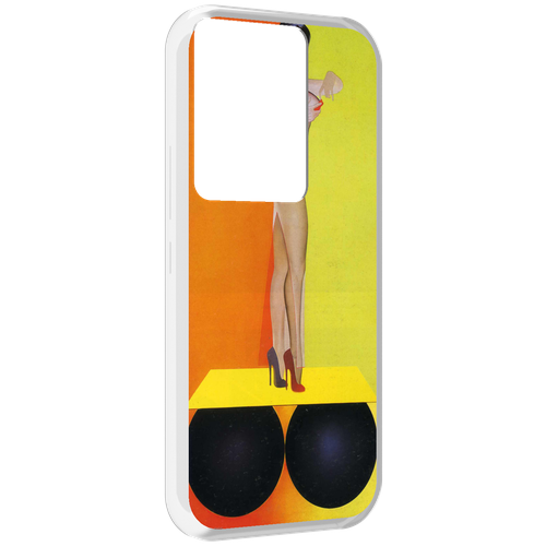 Чехол MyPads девушка на шарах женский для Itel Vision 3 Plus / Itel P38 Pro задняя-панель-накладка-бампер