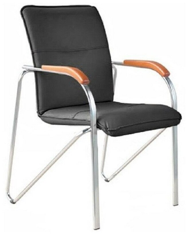 Конференц-кресло FA-SAMBA Silv к/з чёрный DO350/вишня