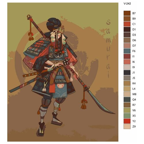 Картина по номерам V-242 Самурай, 70x90 см картина по номерам v 246 самурай 70x90 см