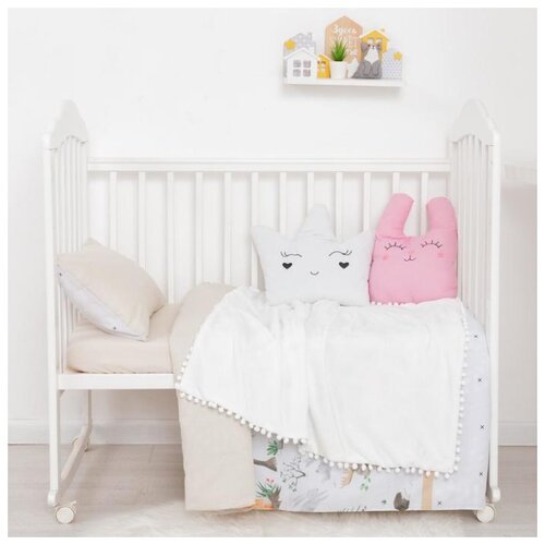 фото Плед двухслойный крошка я grey star, 85*100 см, велсофт