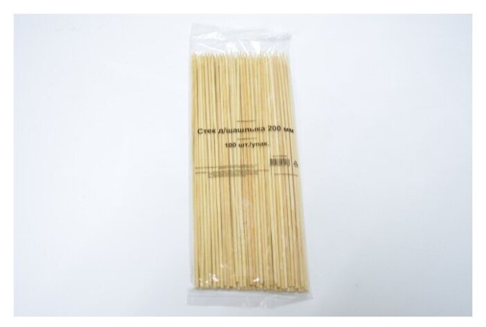 Деревянные шпажки (стеки/палочки) для шашлыка из бамбука 200мм, 100 шт/уп