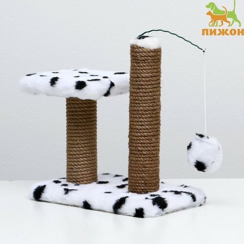 Когтеточка для котят двойная, 30 х 20 х 34 см, джут, далматинец когтеточка столбик на подставке основание игрушка с шариком 34 х 46 см бордо