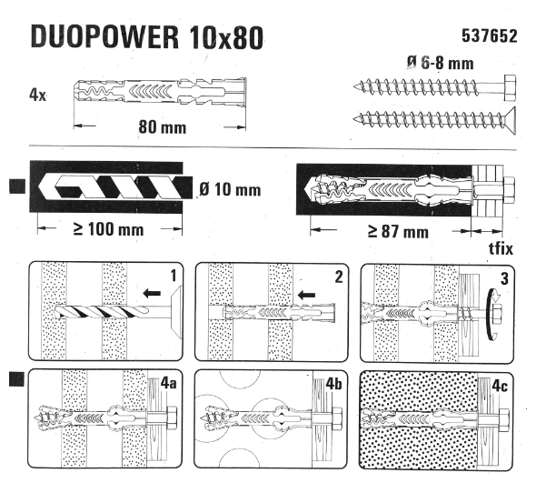 Дюбель универсальный Fischer DUOPOWER 10x80, 10 шт. - фотография № 11