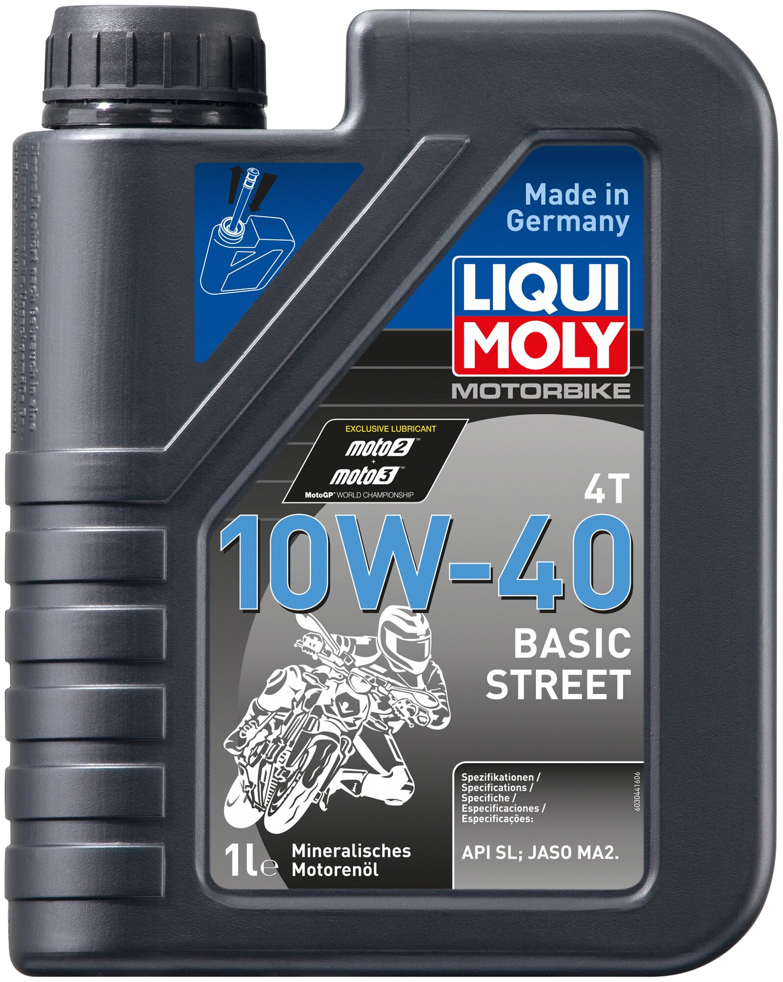 3044 LiquiMoly Минеральное моторное масло для 4-тактных мотоциклов Motorbike 4T 10W-40 1л