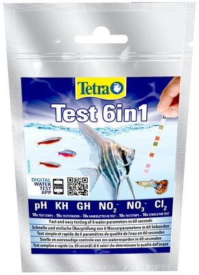 Тест-полоски для аквариумной воды Tetra Test 6in1 (10 шт.), 6 параметров