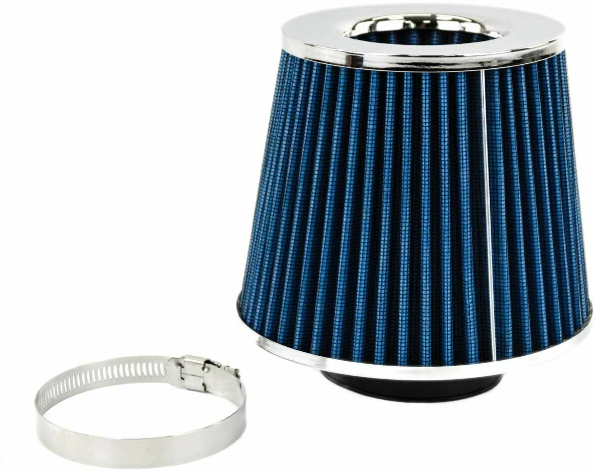 фото Фильтр воздушный нулевого сопротивления, синий конус на инжекторные ВАЗ 2101-2115, Лада Гранта, Калина, Приора, Нива Тревел, Нива Легенд, Шевроле Нива