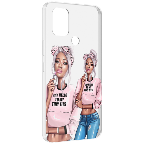 Чехол MyPads Девушка-в-розовой-футболке женский для Nokia C31 задняя-панель-накладка-бампер