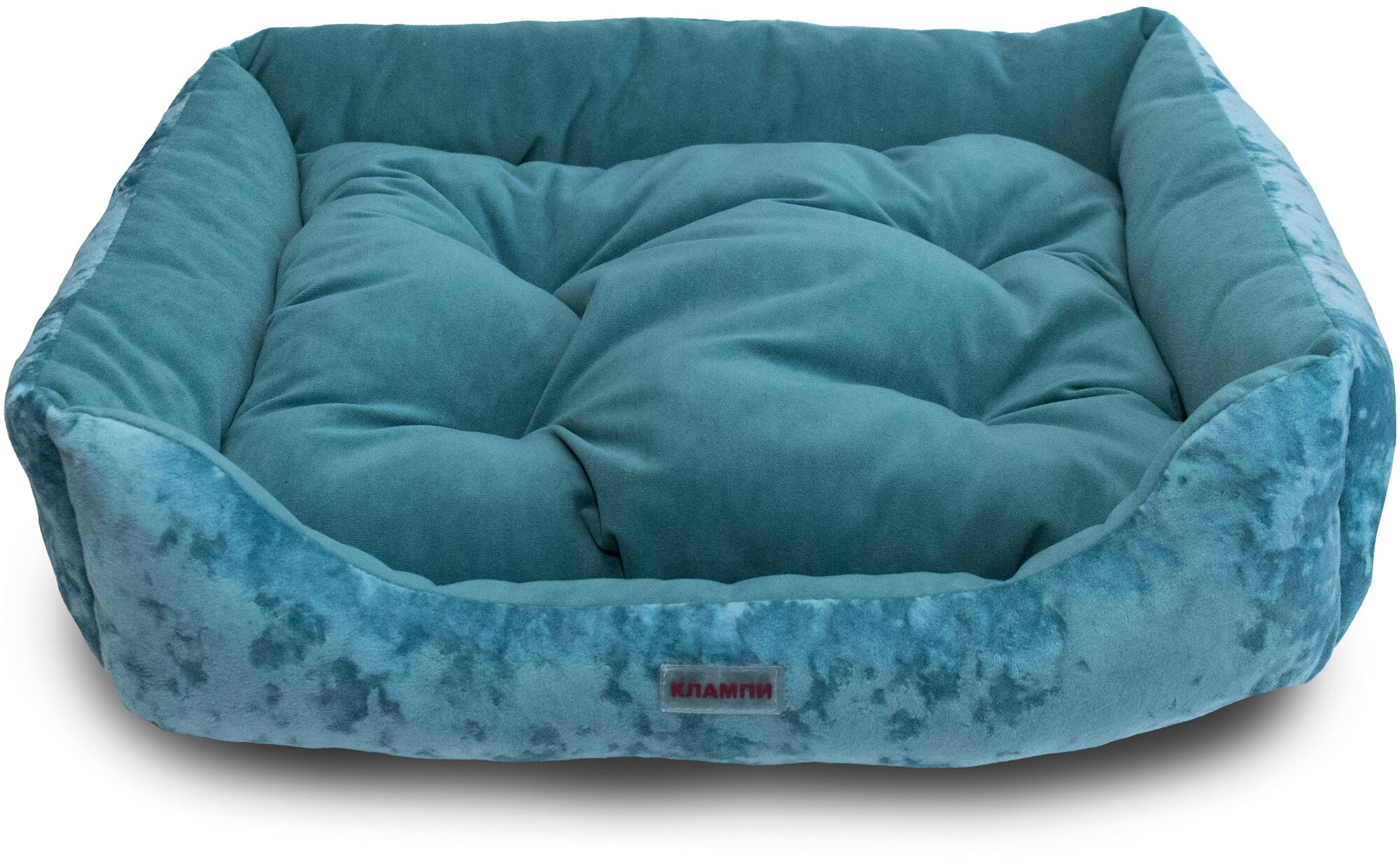 Лежанка для собак и кошек Клампи Фауна, 55x45x14 см, прямоугольная, голубая