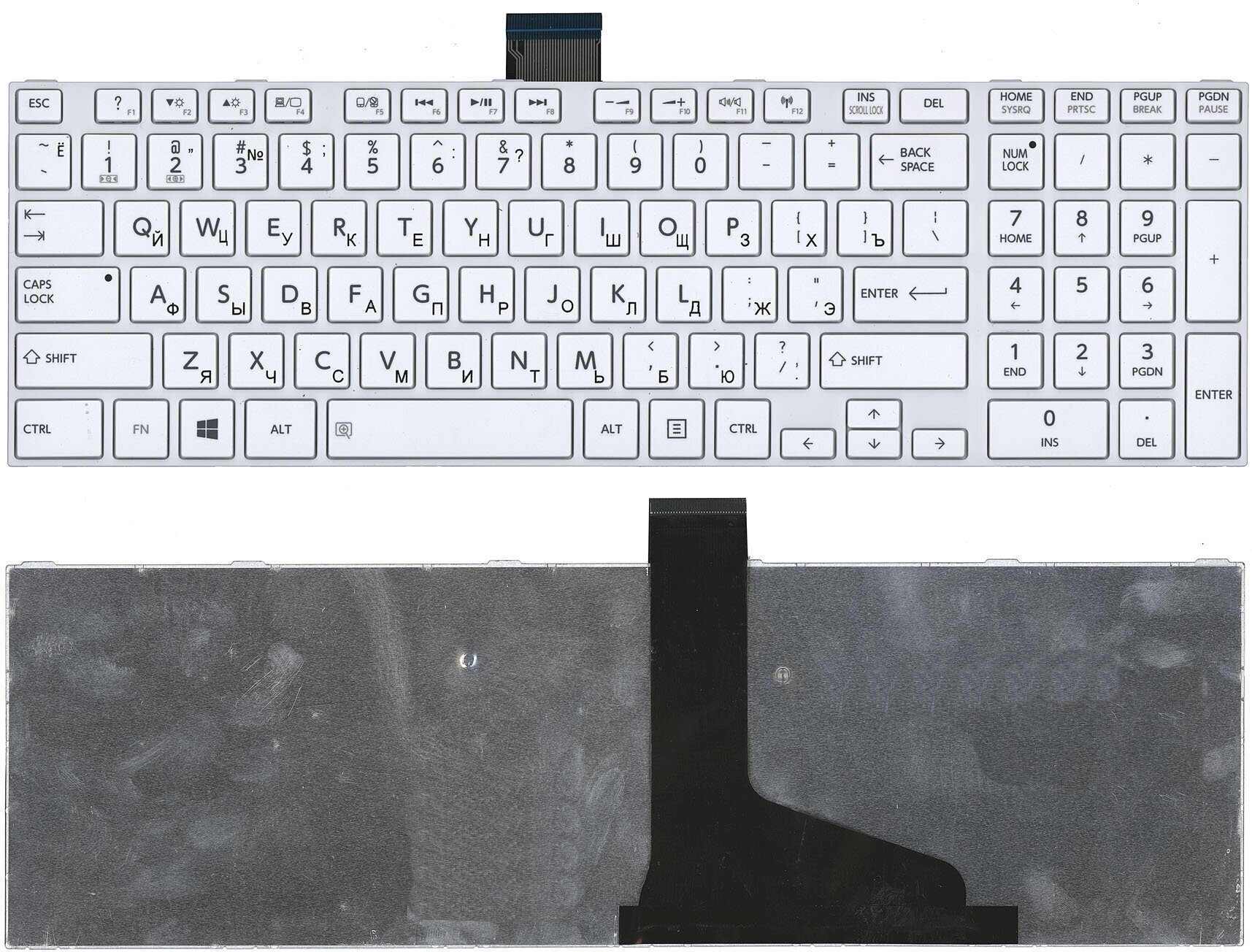 Клавиатура для ноутбука Toshiba L850 L870 L875 L855 белая с рамкой p/n: NSK-TV0SV NSK-TV0SU NSK-TT