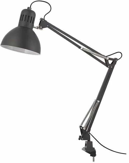 Лампа офисная икеа, E27, 13 Вт, цвет арматуры: серый, цвет плафона/абажура: серый