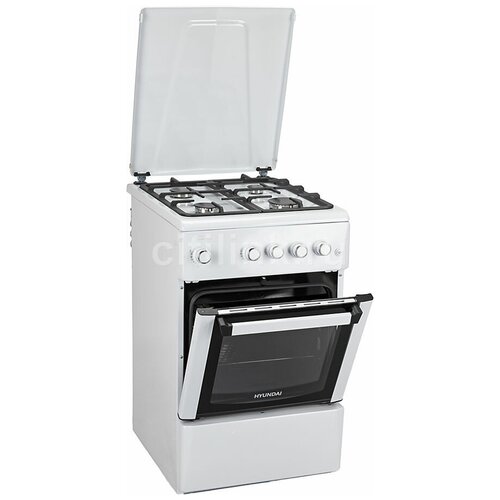Газовая плита Hyundai RGG225 газовая духовка металлическая крышка чугун белый 3498000₽