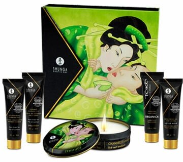 15659 Shunga Geishas Secrets Exotic green tea. Набор "Зеленый чай" из 5 предметов