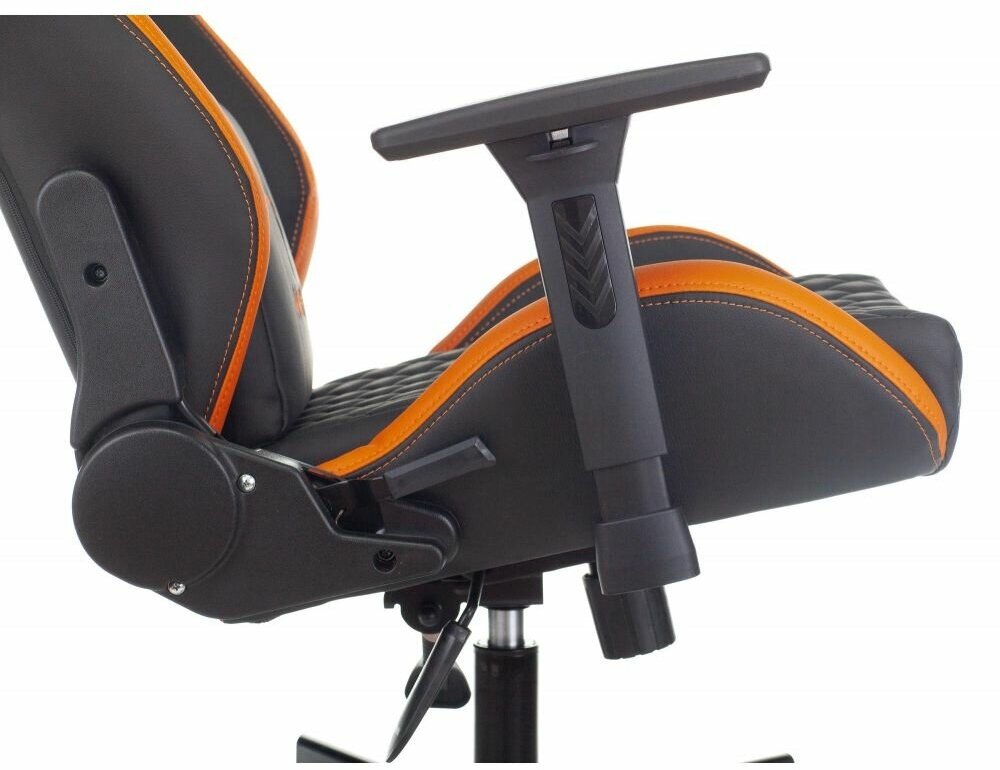 Компьютерное кресло Бюрократ Knight Outrider игровое, обивка: искусственная кожа, цвет: черный/оранжевый - фотография № 11