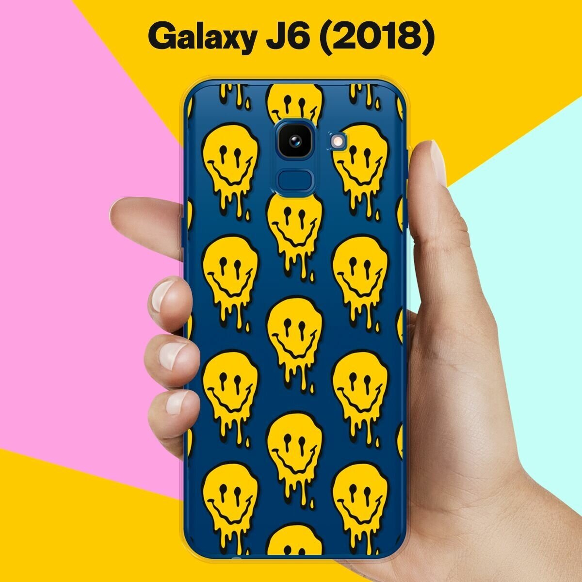 Силиконовый чехол на Samsung Galaxy J6 (2018) Смайлы / для Самсунг Галакси Джей 6 2018