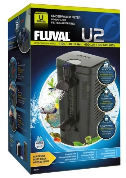 Внутренний фильтр Fluval U2 для аквариума до 110 л. (400 л/ч)