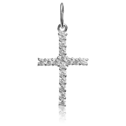 фото Top crystal подвеска "крест" с фианитами, серебряная 40435016