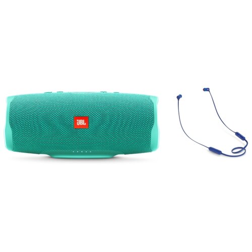 фото Портативная акустика JBL Charge 4 + наушники T110BT river teal