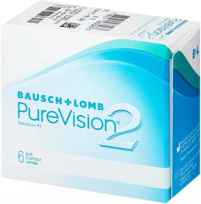 Контактные линзы Bausch & Lomb PureVision 2 HD, 6 шт., R 8,6, D +5, бесцветный, 1 уп.